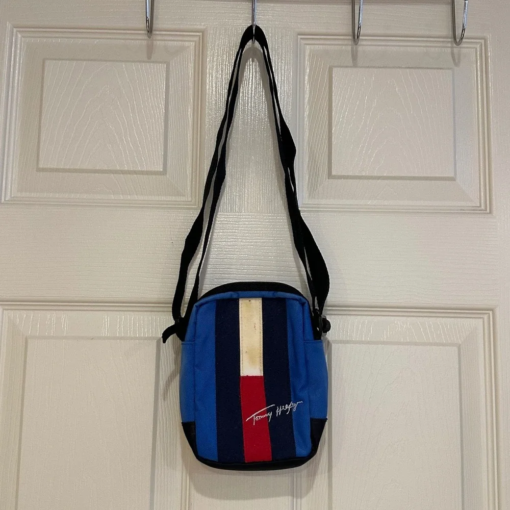 Tommy Hilfiger Cross body Blue Canvas Stripe Mini bag
